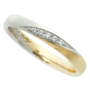 LuxUness K.UNO K18YG Pt950 Diamond Ring Metal Ring